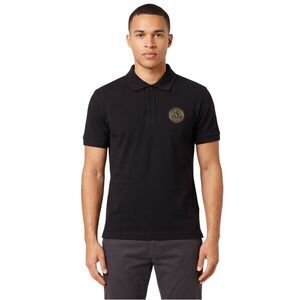 Versace Jeans Couture Black Polo Shirt – Classic Medallion Chest Logo